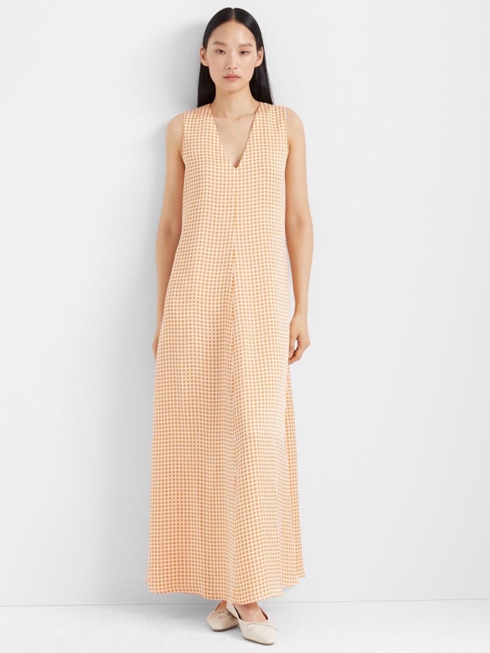 πΈNWT CLUB MONACO ORANGE AND WHITE GINGHAM PRINT SHIFT DRESSπΈ